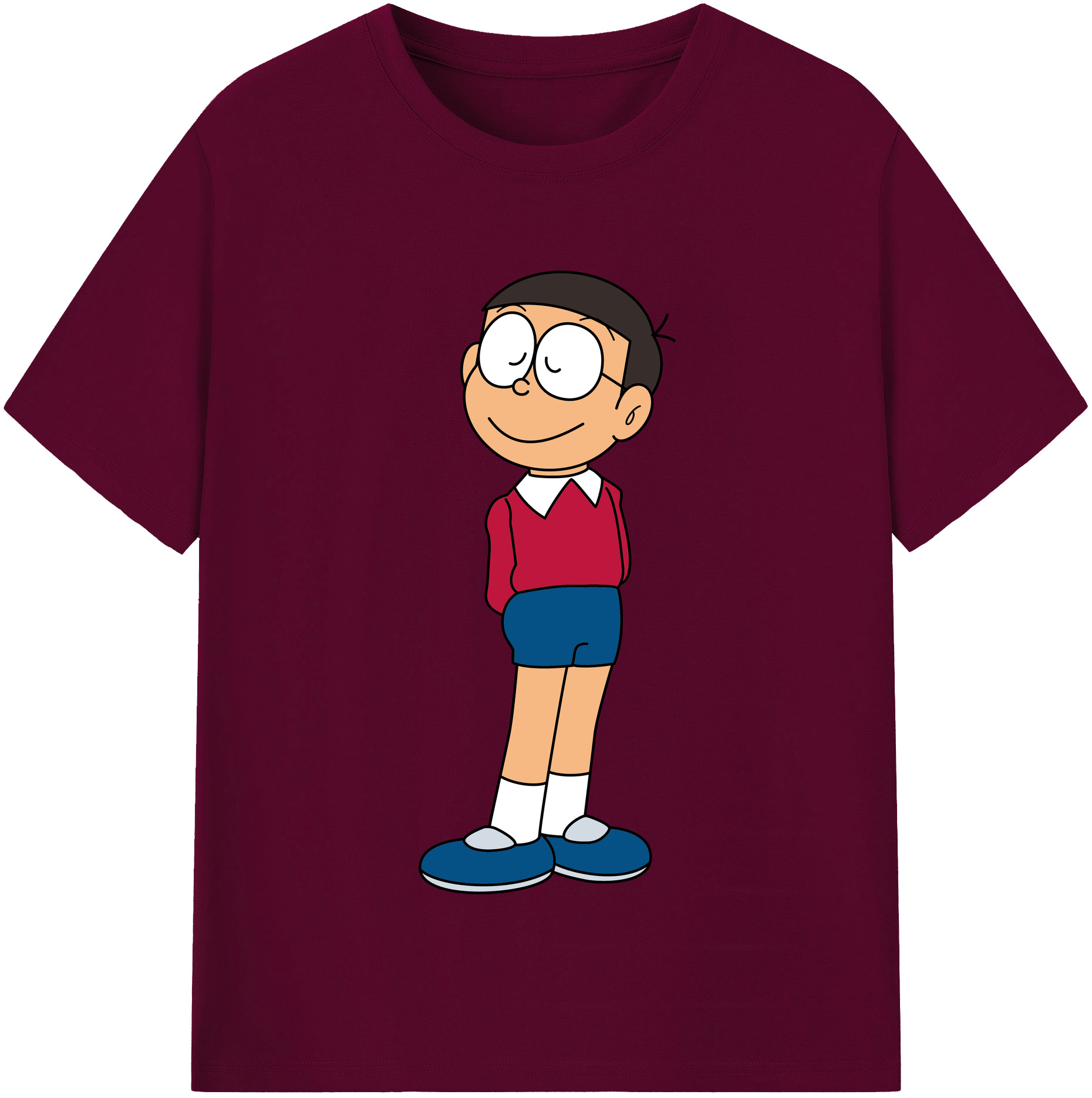 （画像用） ドラえもん 野比 のび太 Doraemon Nobita Nobi レディースカジュアルプリントTシャツ（綿100％）